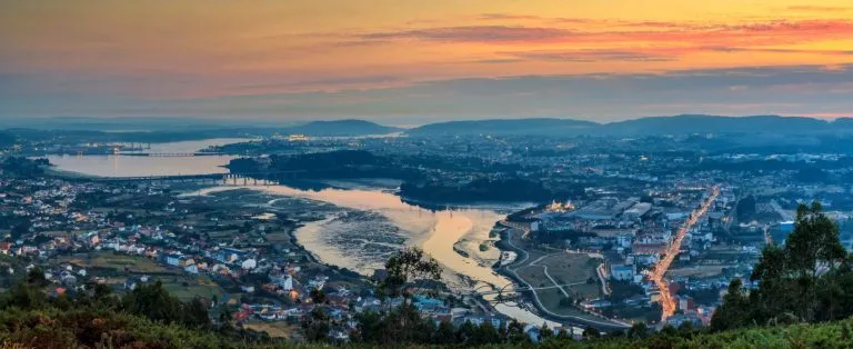 Panoráma ústia rieky Ferrol Galícia Španielsko